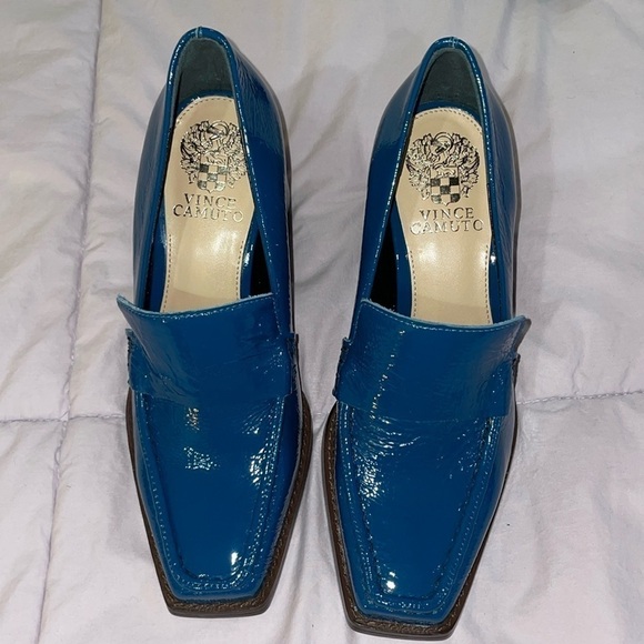 Vince Camuto Blue Patent Loafers - Picture 2 of 7